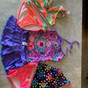3 girls cat and jack swimsuits size 7/8